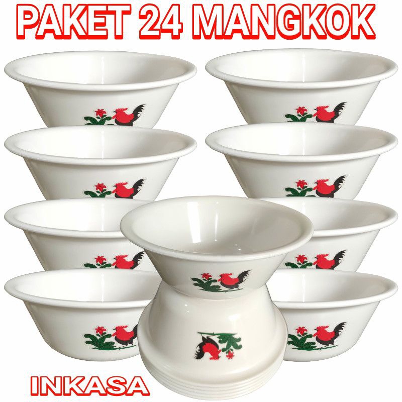 PAKET HEMAT isi 24 mangkok inkasa PREMIUM lebih tebal dan putih bersih tanpa bintik