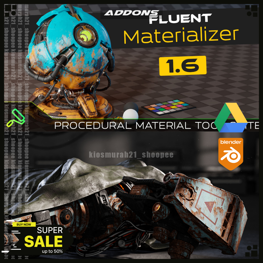 Jual Fluent Materializer 3D Blender addons Plugin Terbaru Blender 3D ...