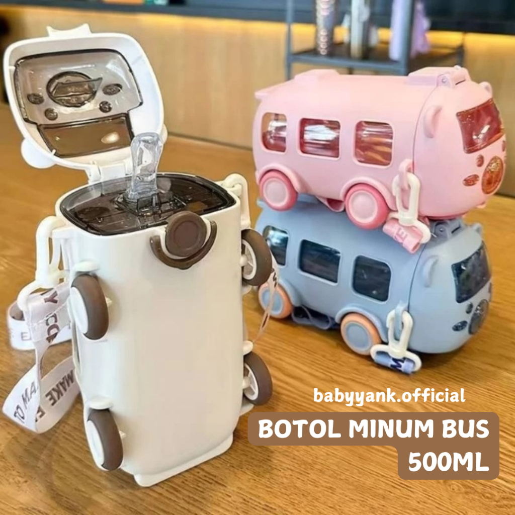 Jual BabyYank Botol Minum Anak Karakter BUS Lucu Sedotan Tali Panjang ...