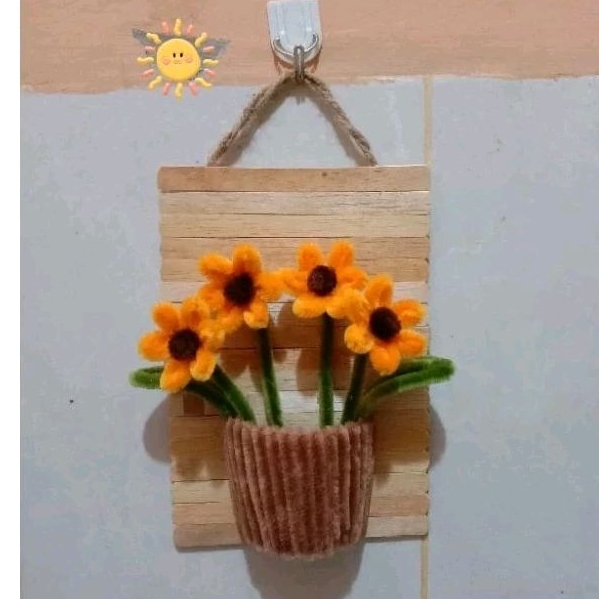 (COD)Hiasan dinding dari kawat bulu dan stik ice cream/hiasan dinding unik dan aesthetic/hadiah dan kado