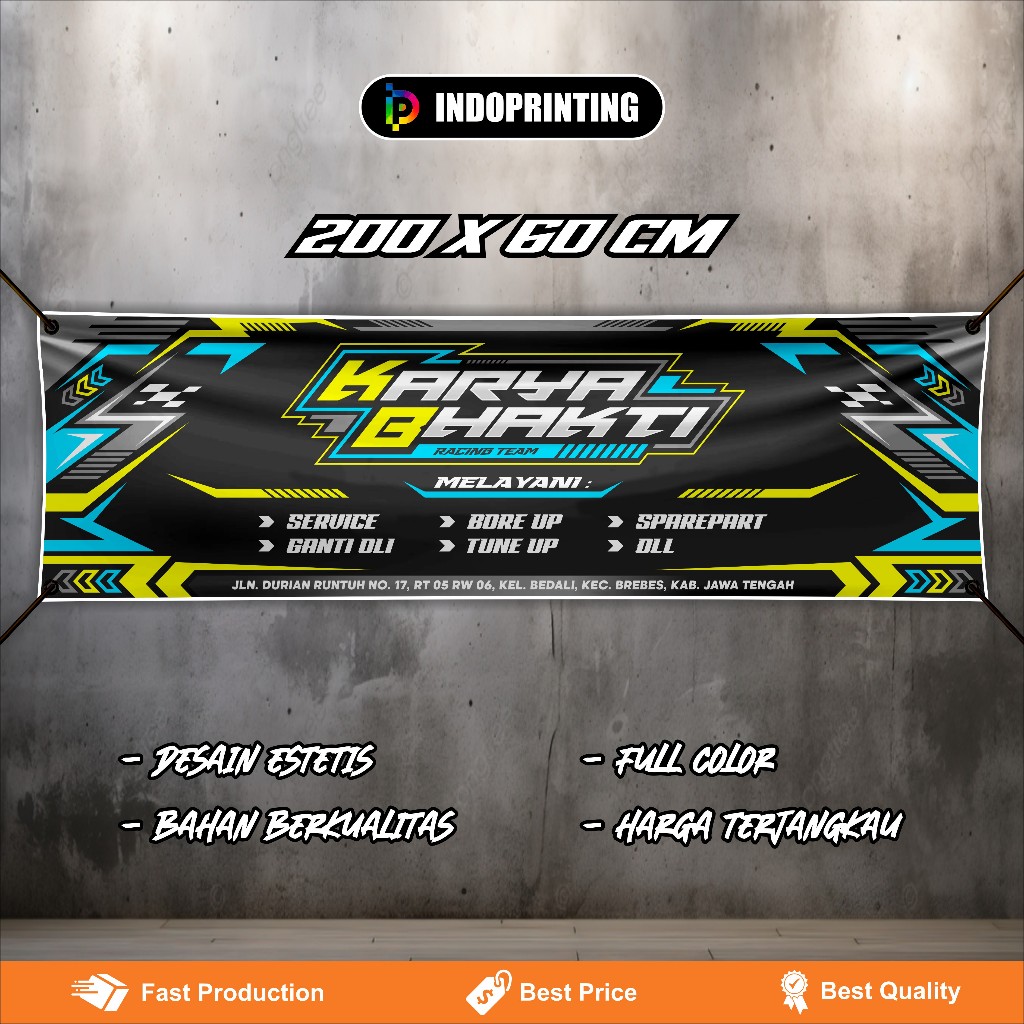 Jual SPANDUK BENGKEL / BANNER BENGKEL 200 X 60cm (COD) | Shopee Indonesia