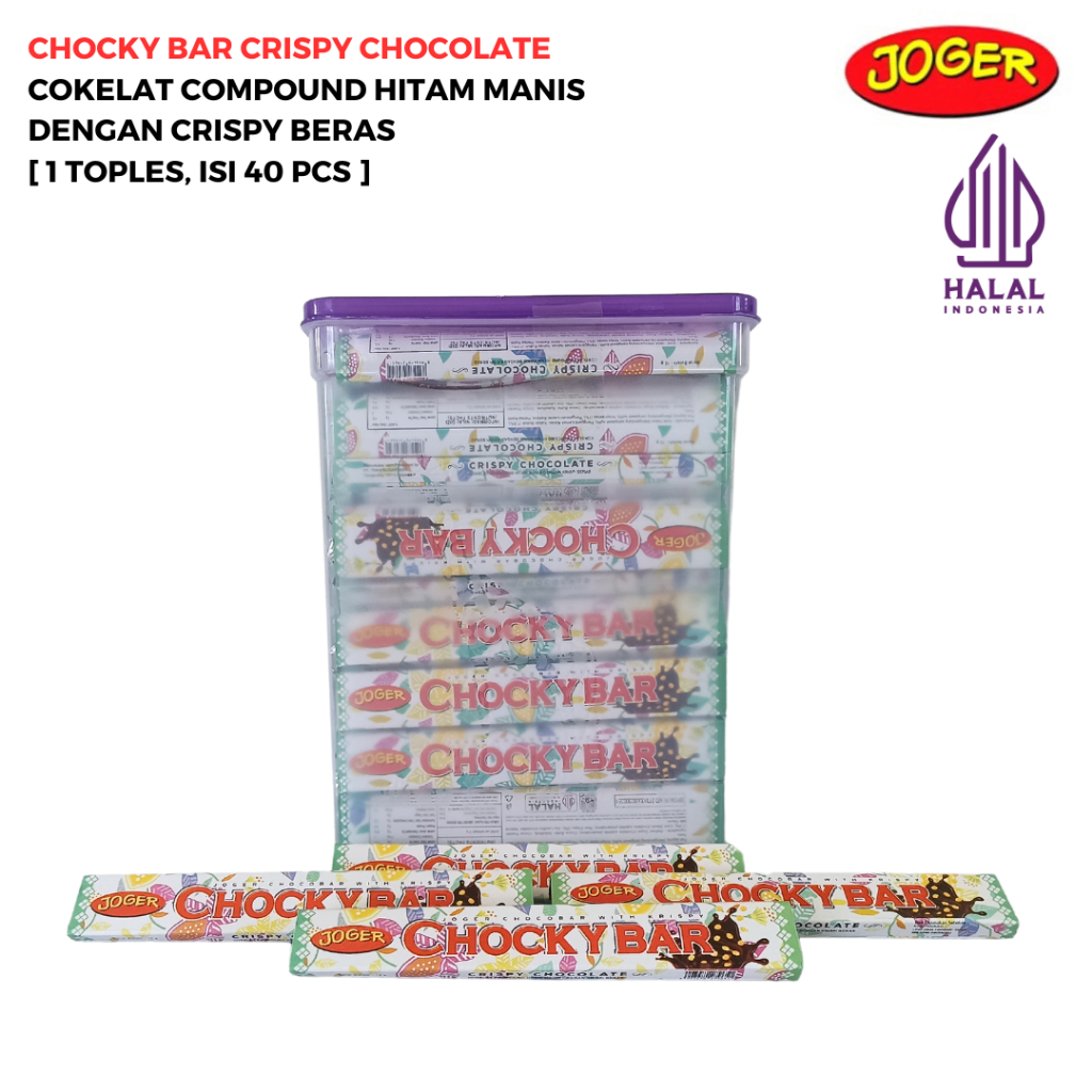 Jual [HALAL] JOGER CHOKY BAR CRISPY CHOCOLATE [1 TOPLES, ISI 40 PCS ...