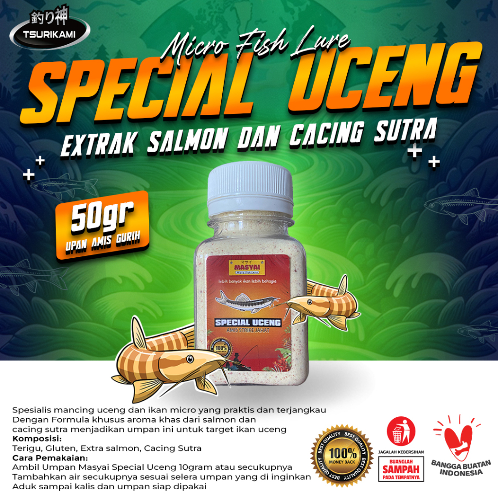 Jual Umpan Masyai Special Uceng 50 gram amis untuk mancing uceng dan ...