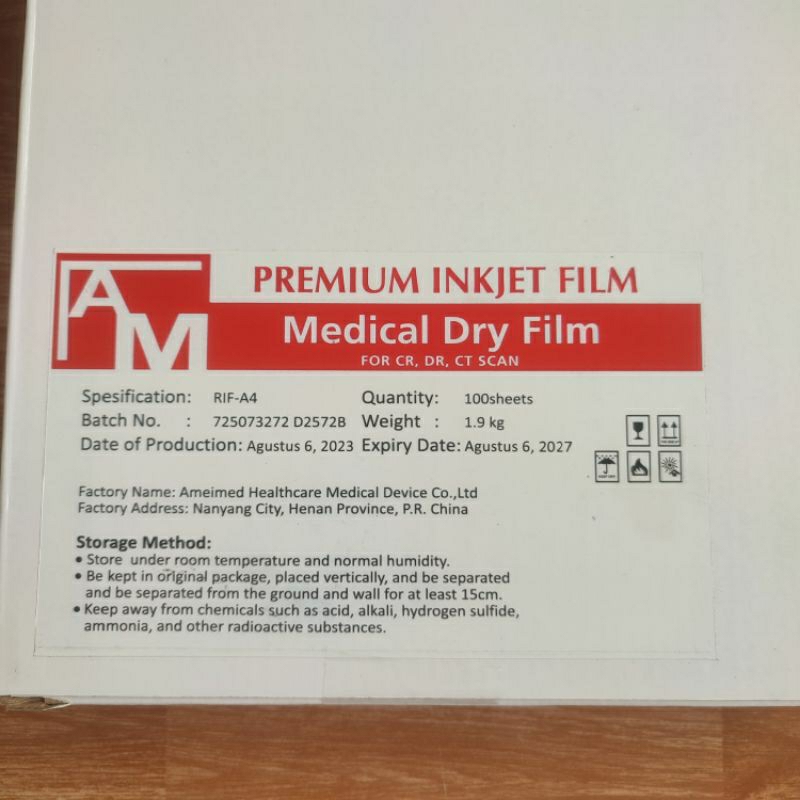 Jual FILM DIGITAL INKJET AM PREMIUM A4 CR DR RONTGEN RADIOLOGI /FILM ...