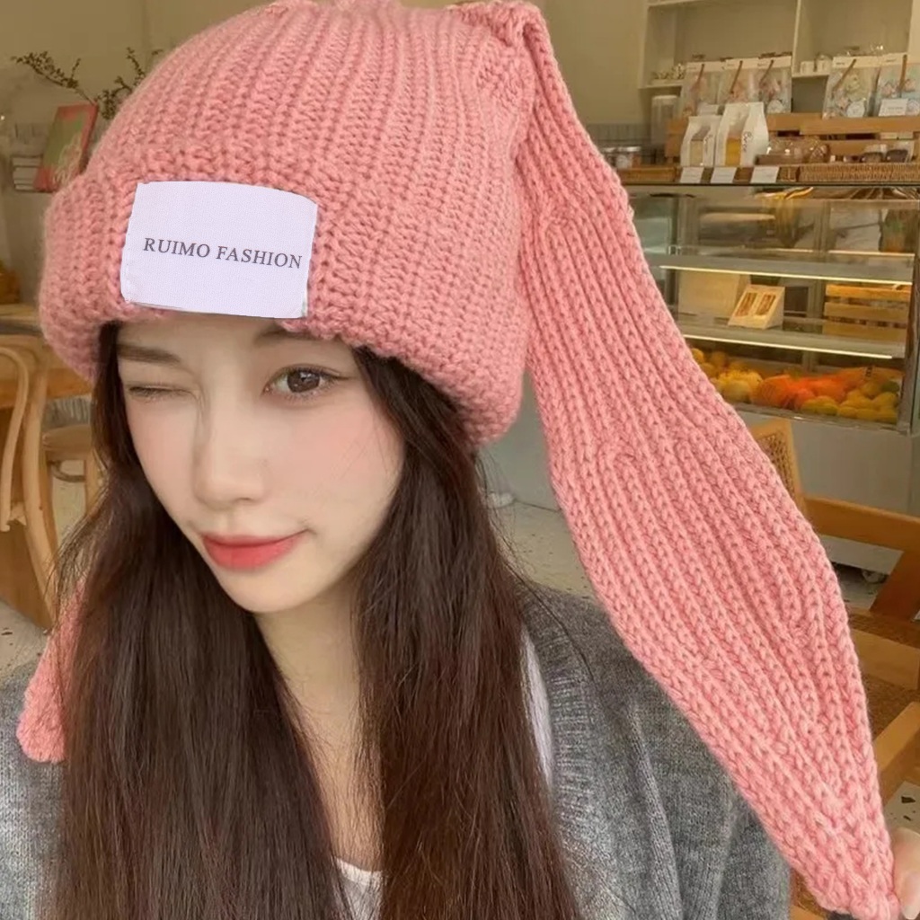 Jual Ruimo Topi K-POP Rajutan Karakter Telinga panjang Model Terbaru D ...
