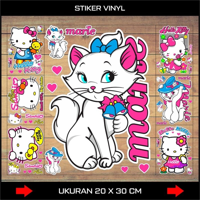 Jual Stiker Hello Kitty / Stiker Marie Cat Ukuran Besar / Sticker ...