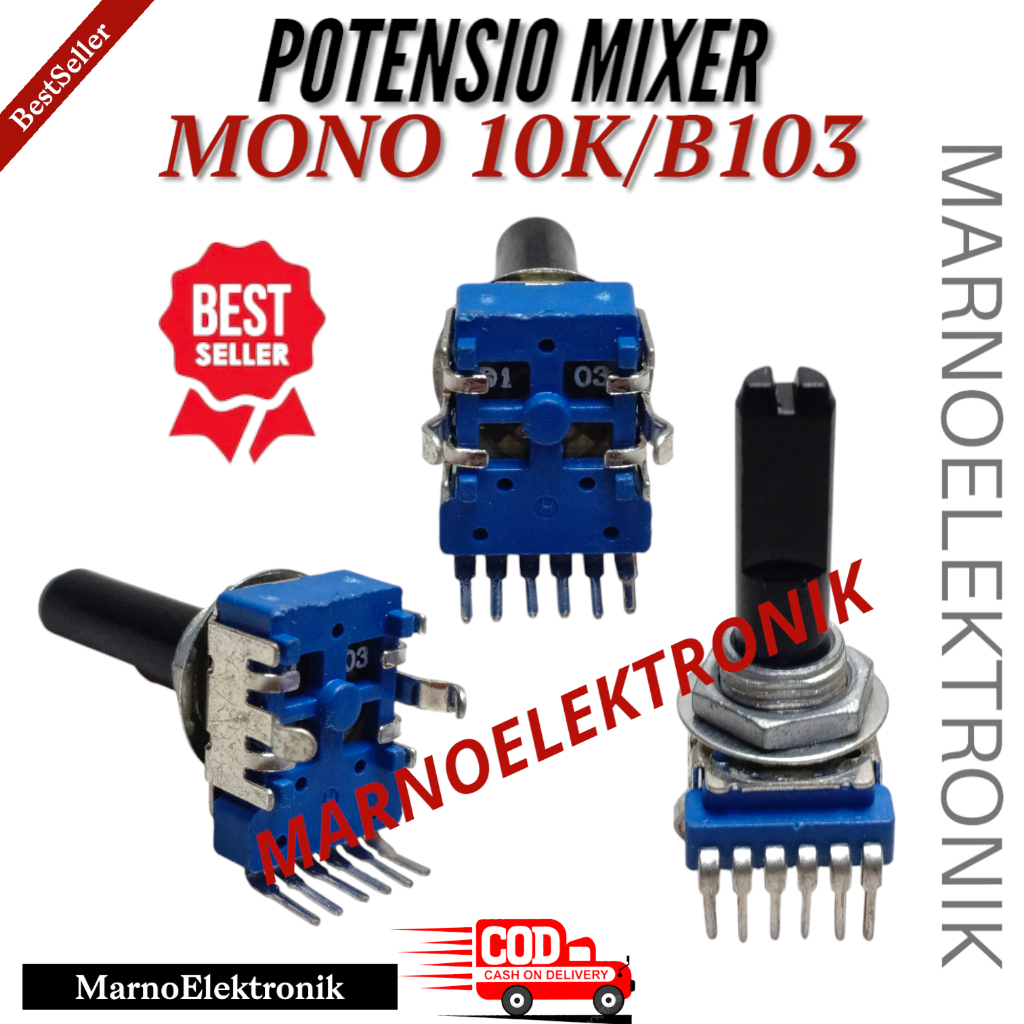 Jual POTENSIO MIXER B103 10K 10 KILO 6 PIN SEDANG KAKI TEKUK 6 KAKI ...