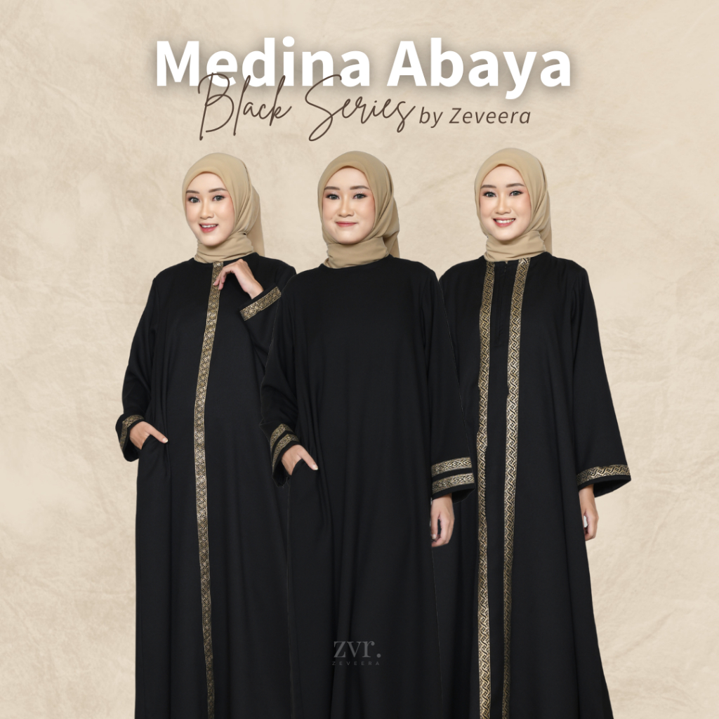 Zeveera Medina Abaya Black All Series | Dress Gamis Syari Umroh Shakila Premium