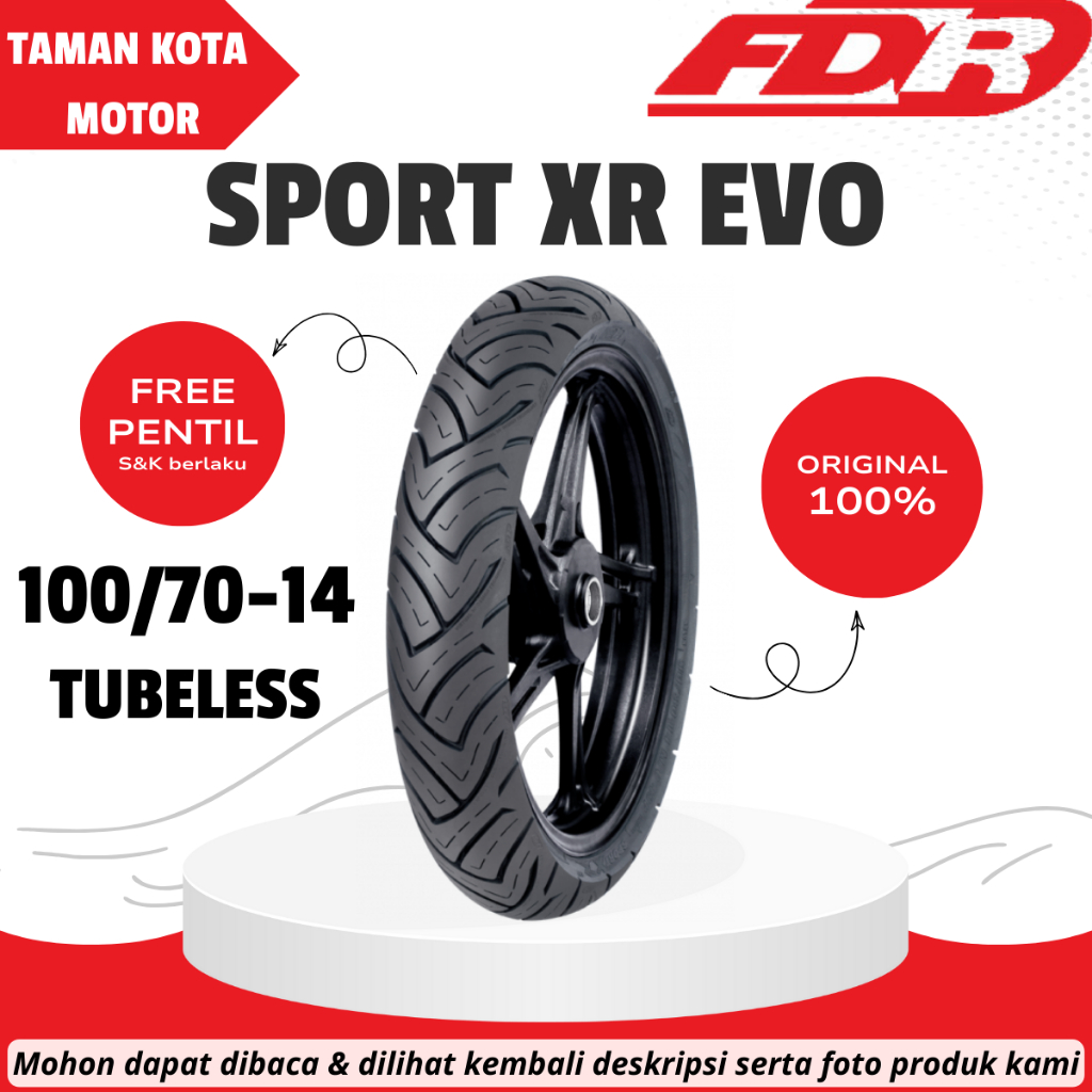 Jual FDR SPORT XR EVO 100/70-14 Ban Tubeless TL Ban Motor Metic Medium ...