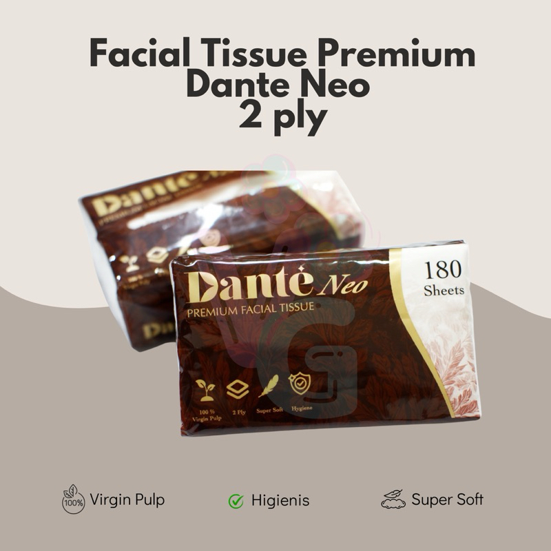 Jual Tissue Wajah Premium 2 Ply Dante Neo [180 Sheets] / Facial Tissue ...
