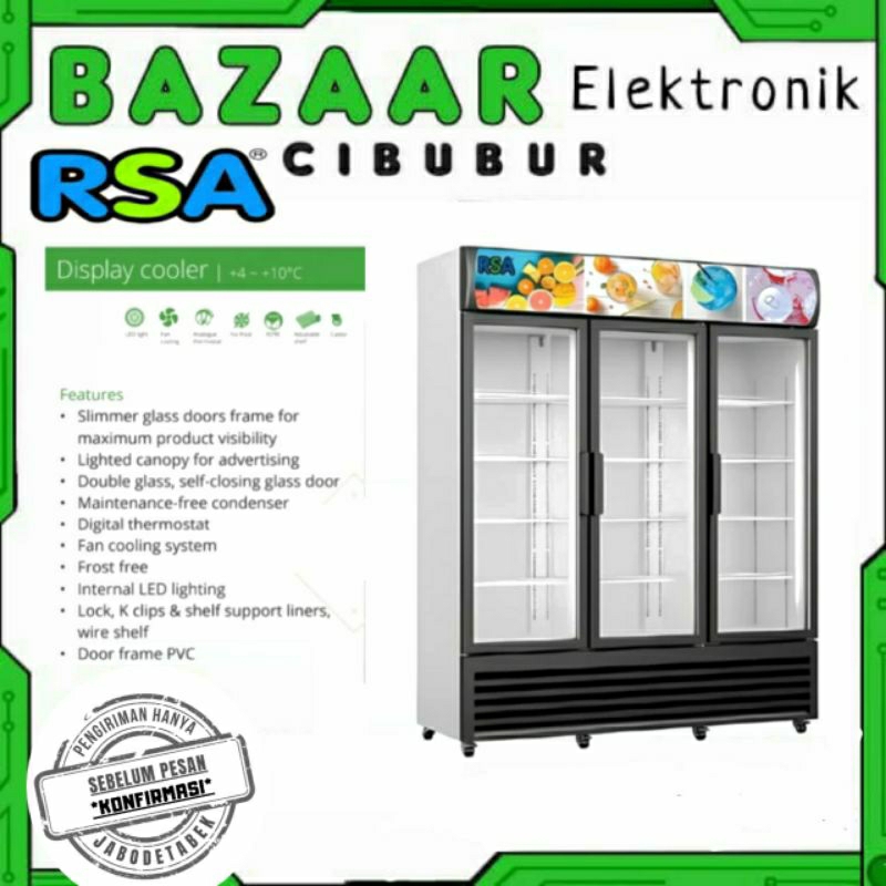 Jual SHOWCASE RSA 3 PINTU TOPAZ1100 / TOPAZ 1100 / TOPAZ-1100 1065LITER ...