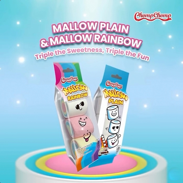 Jual Chomp Chomp Marshmallow Plain & Rainbow 24gr - ChompChomp Trio ...