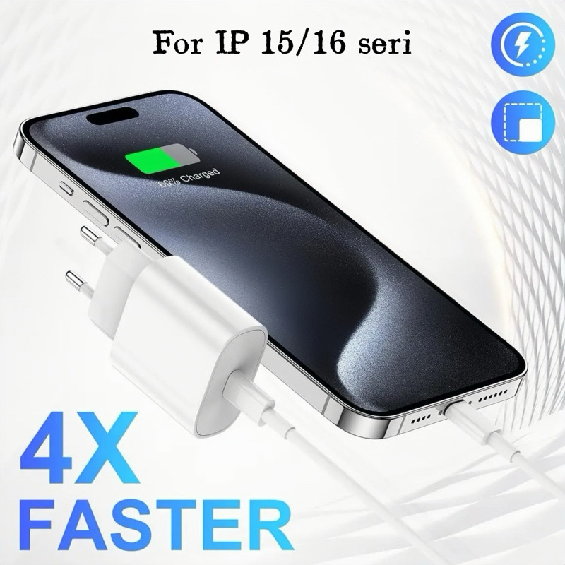 Jual Charger IP Apple Original Fast Charging untuk IP 15seri 16seri ...
