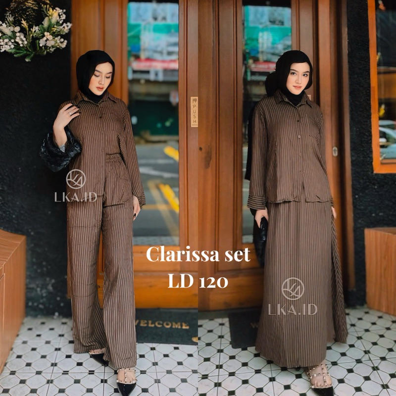 Jual Clarissa One Set Rok dan Celana Kulot Wanita Semi Cutbray Rayon ...