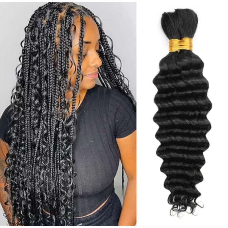 Jual REALISTIC Hair Extension Bulk Deep Wave Rambut Sambung Keriting ...