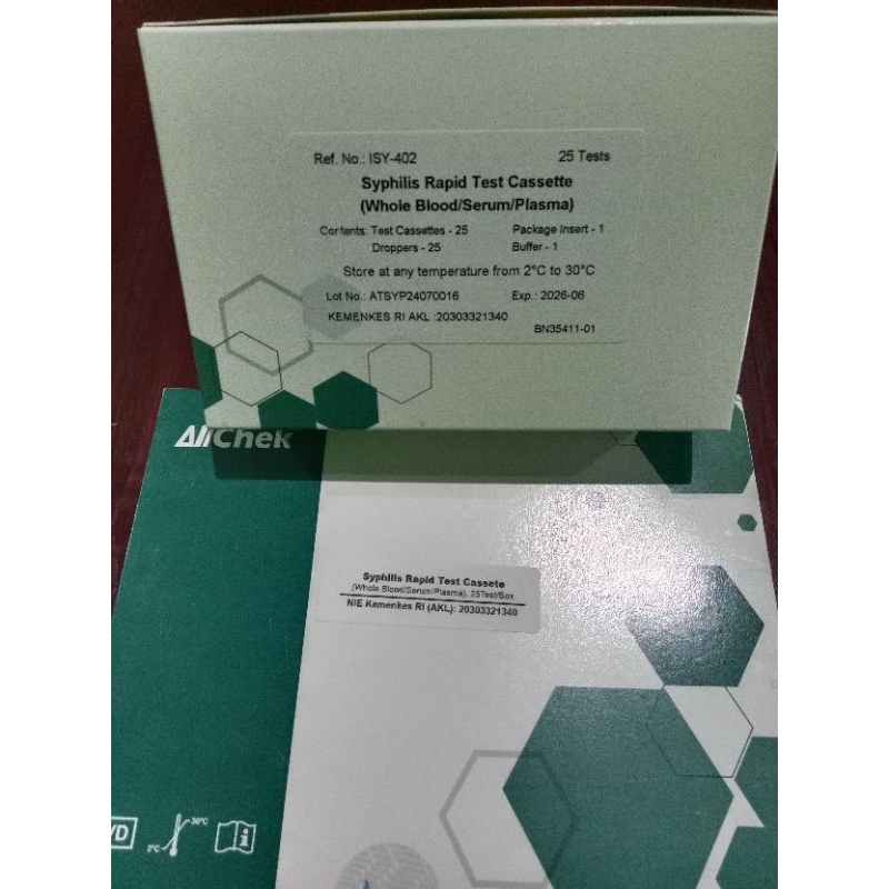 Jual SYPHILIS TEST MERK ALLCHEK DAN SR CASSETTE (WB+ Buffer) ISI 25 PCS ...