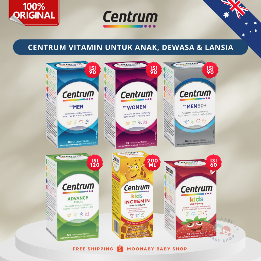 Jual Exp 06/2026 Centrum For Men, For Women, For Men 50+, Advance, Kids ...