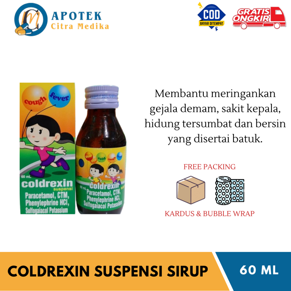 Jual Coldrexin 𝐒𝐢𝐫𝐮𝐩 𝟔𝟎𝐌𝐋 - Meredakan Demam, Batuk dan Pilek Anak ...
