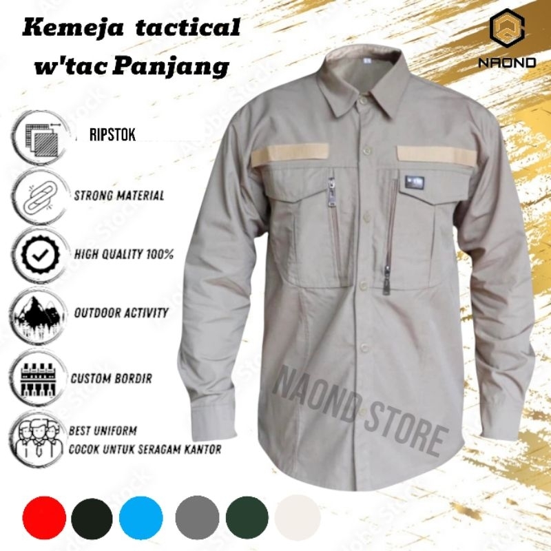 Jual KEMEJA PRIA TACTICAL W-TAC LENGAN PANJANG / BAJU TACTICAL HEM ...