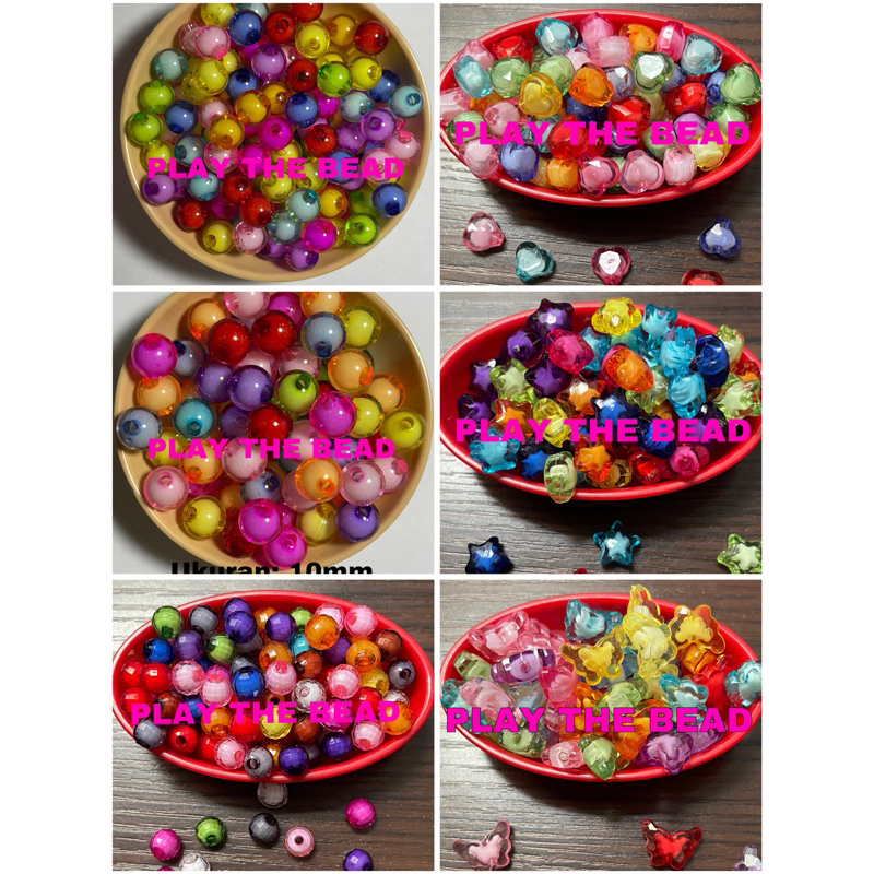 Jual Manik Inside COLORFUL Bintang Inner, Bulat, Bola, Hati, Kupu-Kupu ...