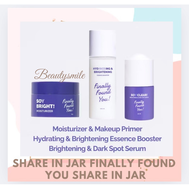 Jual [SHARE IN JAR] FINALLY FOUND YOU SOY BRIGHT MOISTURE || HYDRICE ...