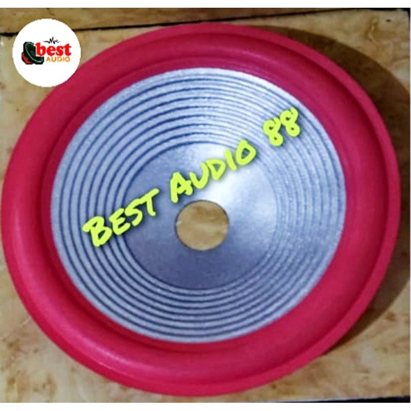 Jual Daun kertas speaker woofer spon merah 10inch 10 inch garis silver ...