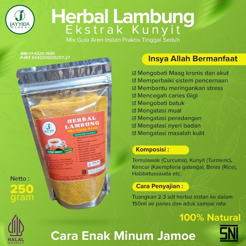 JAYYIDA - HERBAL LAMBUNG MEMBANTU MENGATASI SAKIT LAMBUNG AKIBAT MENINGKATNYA PRODUKSI ASAM LAMBUNG BERLEBIH KEMASAN 250G
