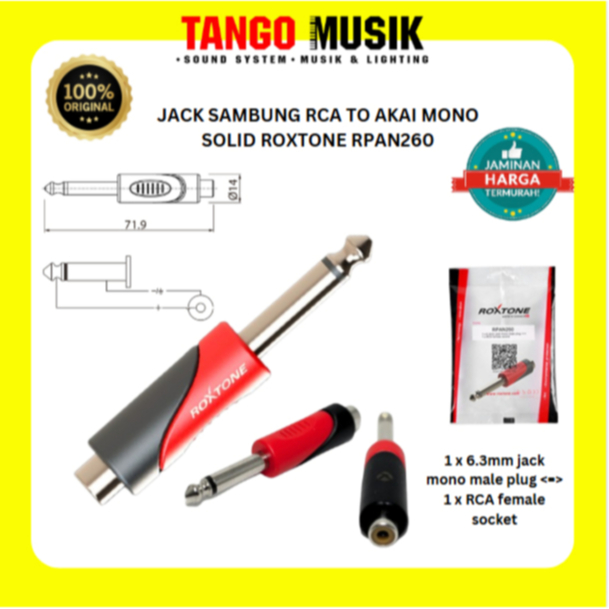 Jual BEST SELLER!!! JACK SAMBUNG RCA TO AKAI MONO SOLID ROXTONE RPAN ...