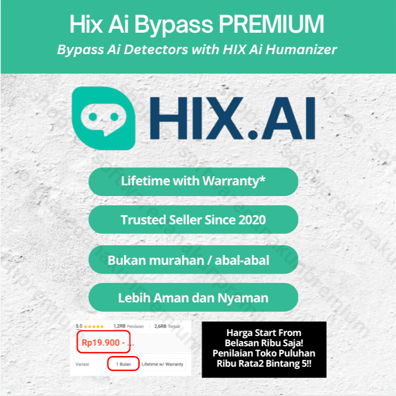 Jual Hix Ai Bypass - Teks Bebas Deteksi dengan AI Humanizer | Shopee ...