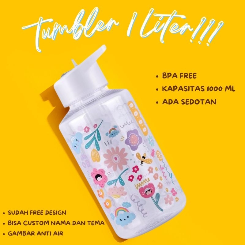Jual Botol Sippy Custom / Tumbler Custom Tema dan Nama / Tumbler Custom ...