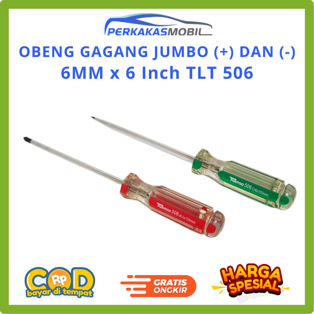 Jual TLT 6mm PH2 x 150mm 6 Inch Obeng Gagang Jumbo Plus (+) Minus ...