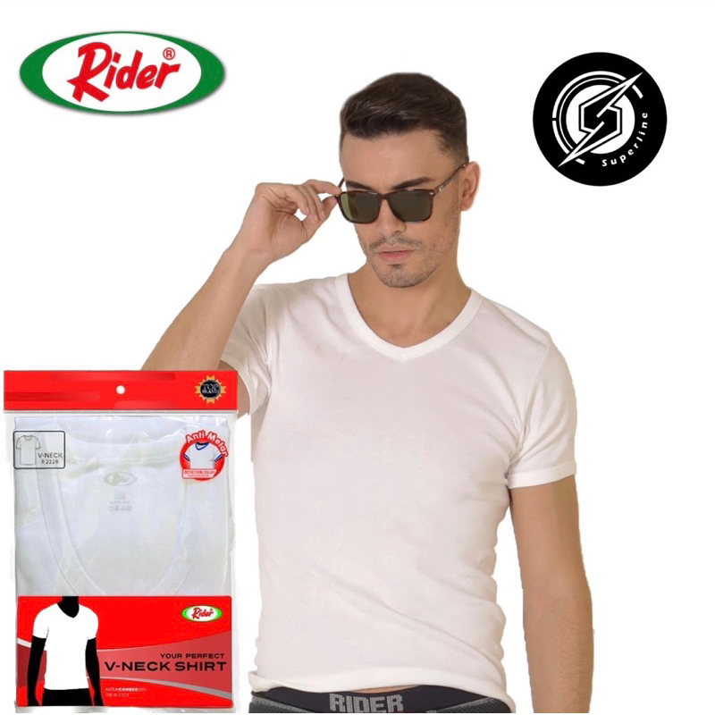 Jual RIDER V-Neck R222B, kaos dalam pria premium, kaos oblong pria ...