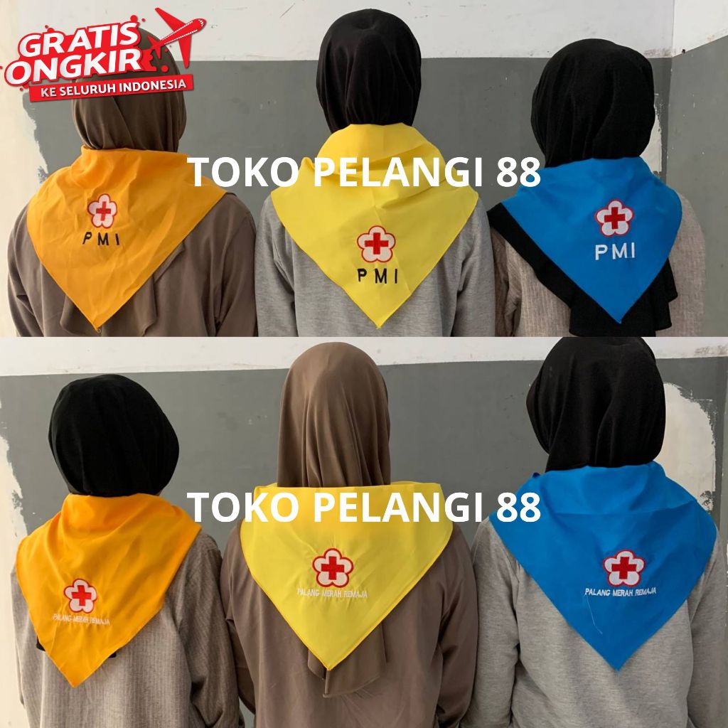 Jual Slayer PMR PMI Bordir Mula Madya Wira Warna Biru Kuning Hijau ...