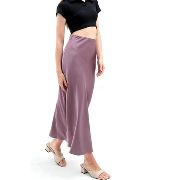 Rok Satin Reine 90CM Satin Long Skirt Rok Satin Panjang S Sampai 2XL