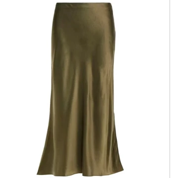 Rok Satin Reine 90CM Satin Long Skirt Rok Satin Panjang S Sampai 2XL