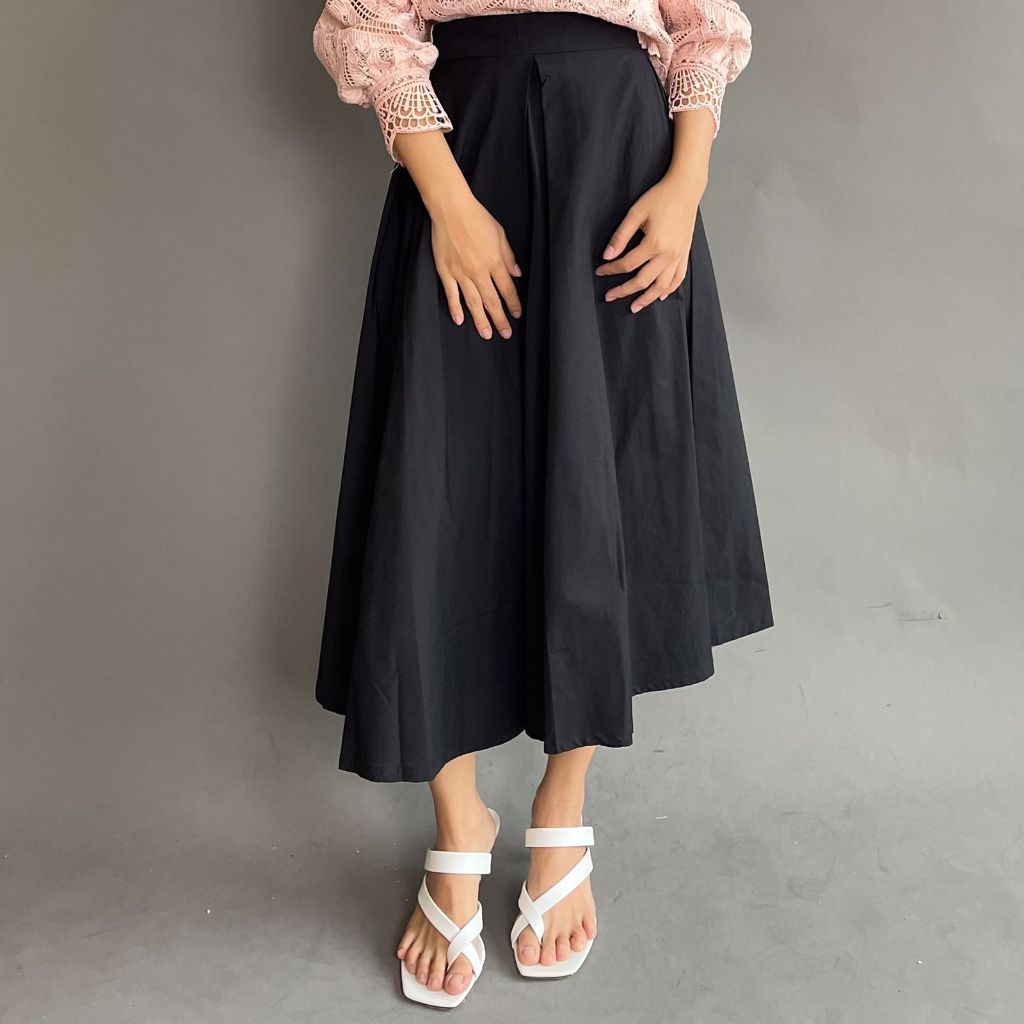 Jual Magnolia Collection Rok Midi 8/9 Wanita Hitam | Shopee Indonesia
