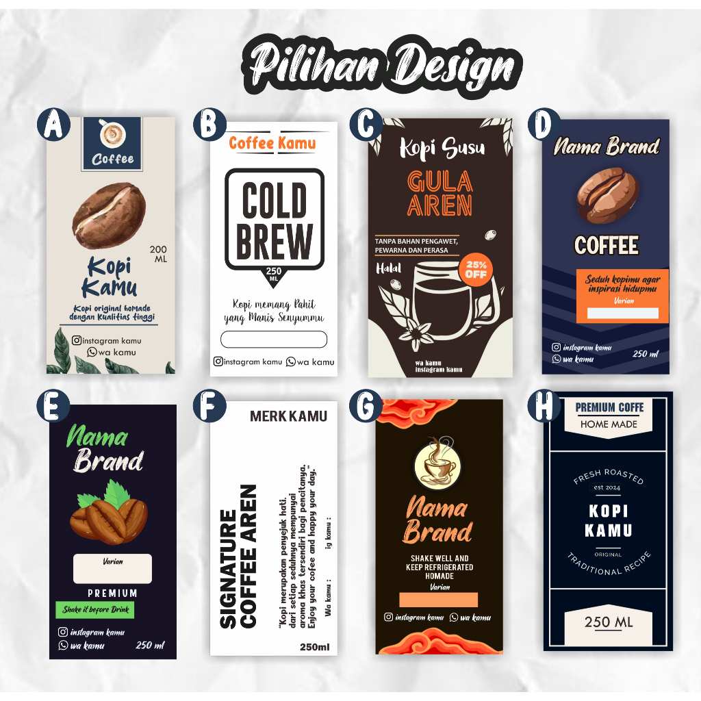 Jual CETAK STIKER LABEL MINUMAN BOTOL KOPI // Stiker Minuman 