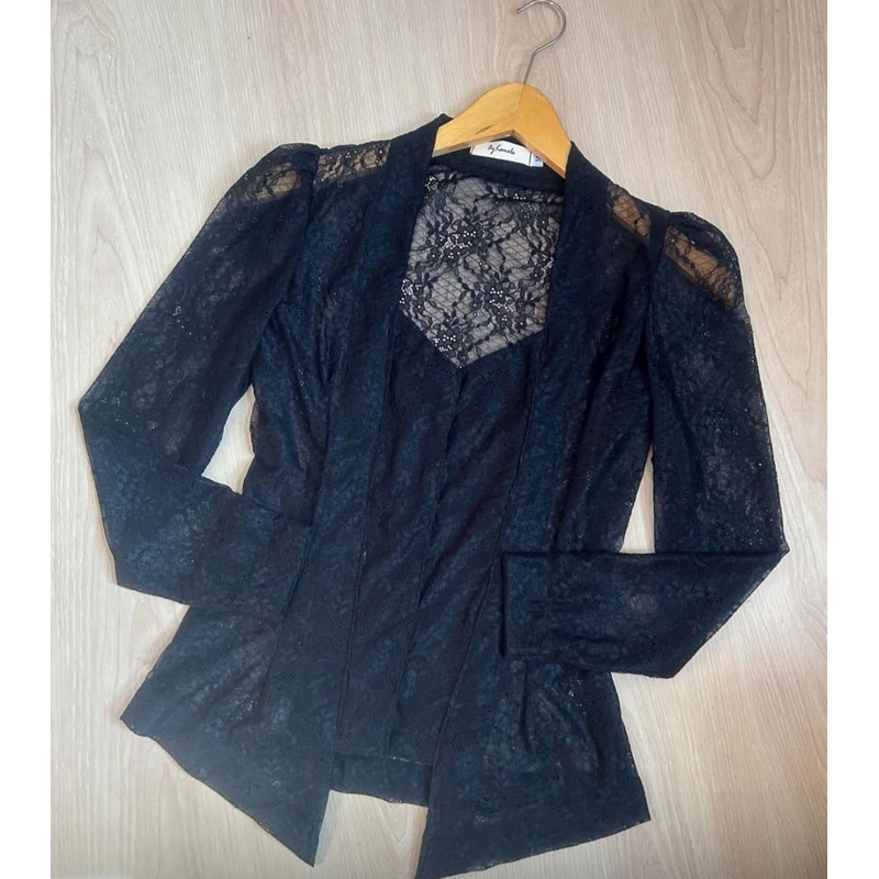 Jual kebaya Galina hitam | kebaya brokat hitam | kebaya bali | kebaya