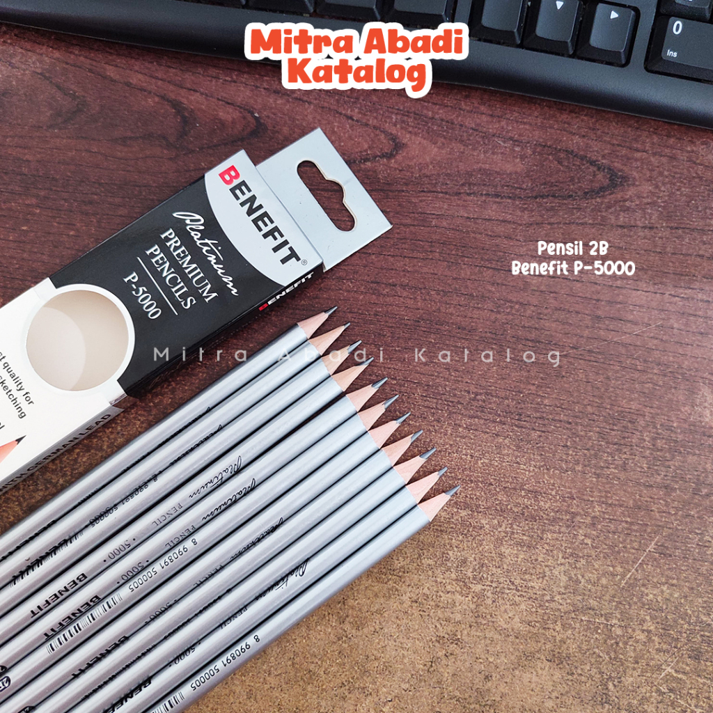 Jual (12 PCS) PENSIL 2B BENEFIT P-5000 PLATINUM / p5000 1 pack pak ...
