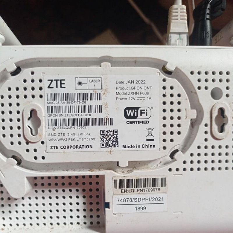 Jual ZTE F609 GPON CBN RT RW NET HOTSPOT PPPOE ISP SUBNET | Shopee ...