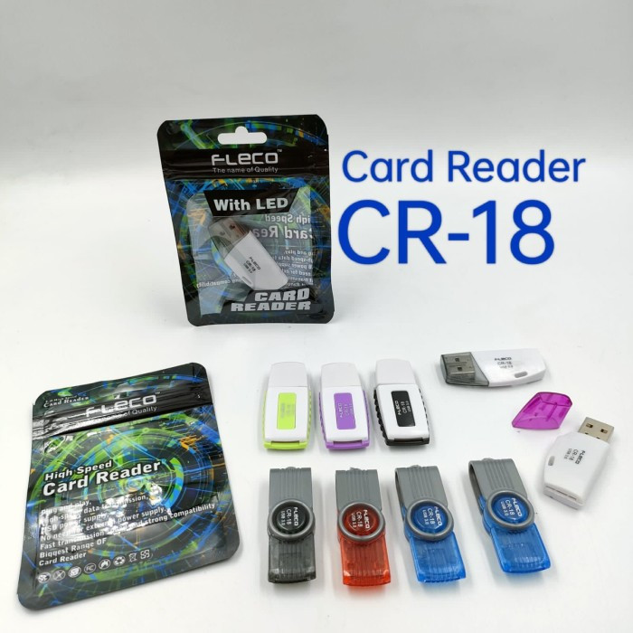 Jual Card Reader Fleco CR-18 Micro with LED | Shopee Indonesia