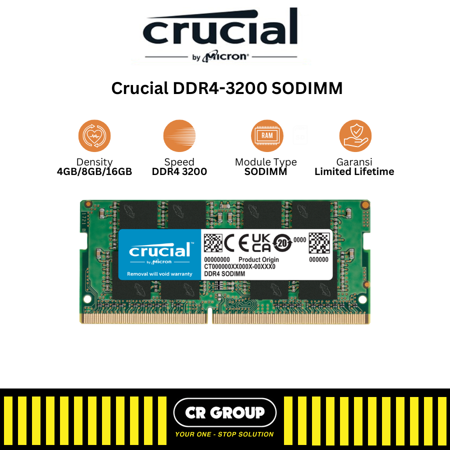 Jual CRGROUP X CRUCIAL Crucial RAM 8GB/16GB DDR4-3200 SODIMM Garansi ...