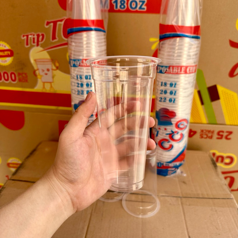 Jual ( 1 DUS ) Gelas Plastik Atcco 18OZ 22OZ Slim / Gelas Atcco Bening ...