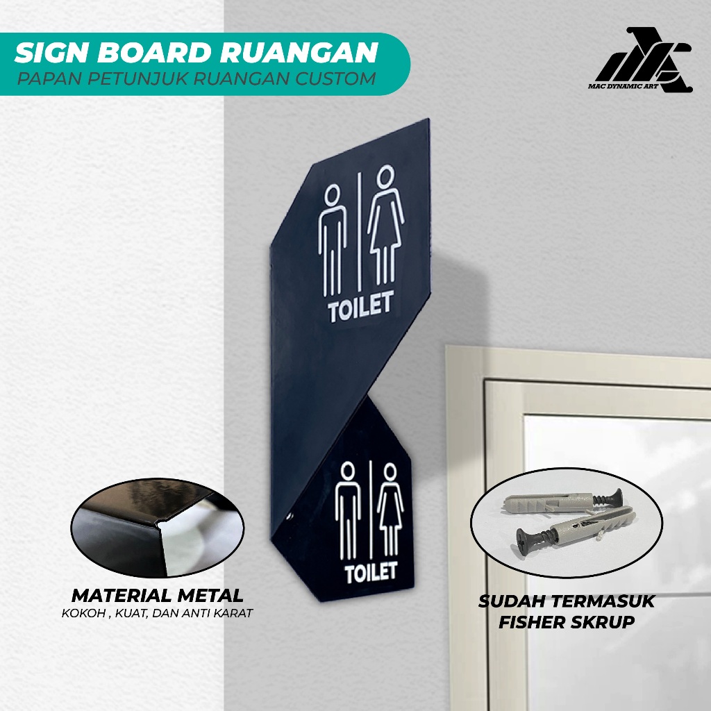 Jual SIGN BOARD TOILET CUSTOM SIGNAGE BAHAN BESI - PAPAN PENANDA ...