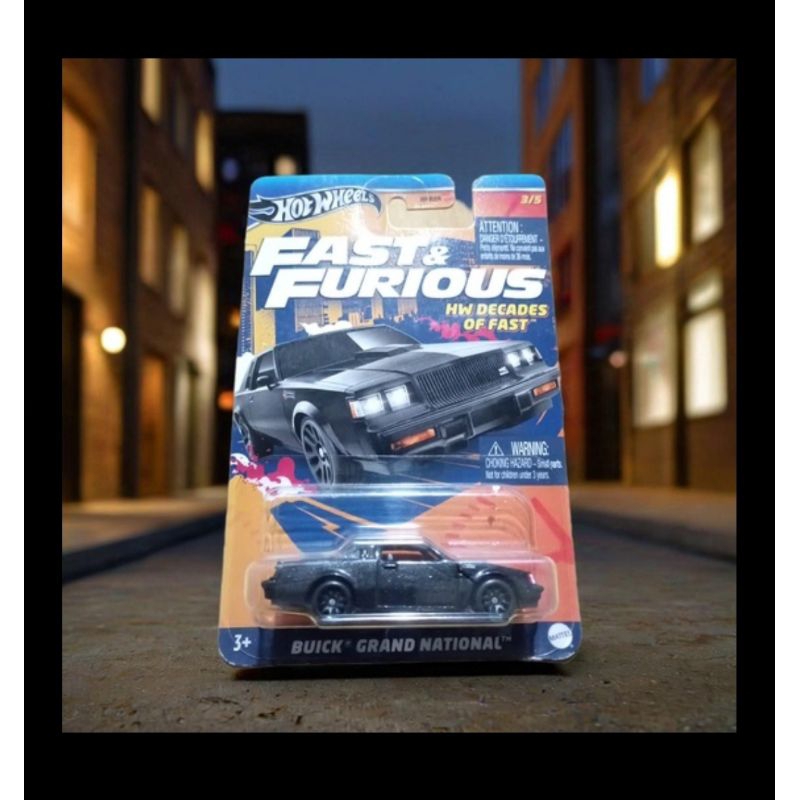Hot Wheels Buick Grand National – Fast & Furious Edition, Maßstab 1:64 – Dunkelgraues Sammler-Modellauto Für Kids Und Fans