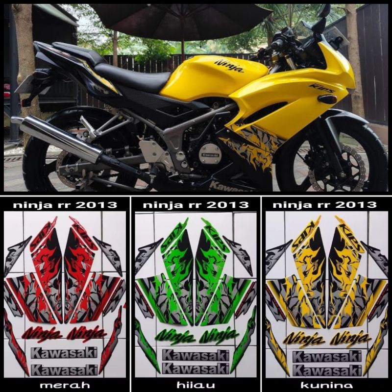 Jual STIKER STICKER STRIPING LIS LES BODY MOTOR KAWASAKI NINJA RR 2013 ...