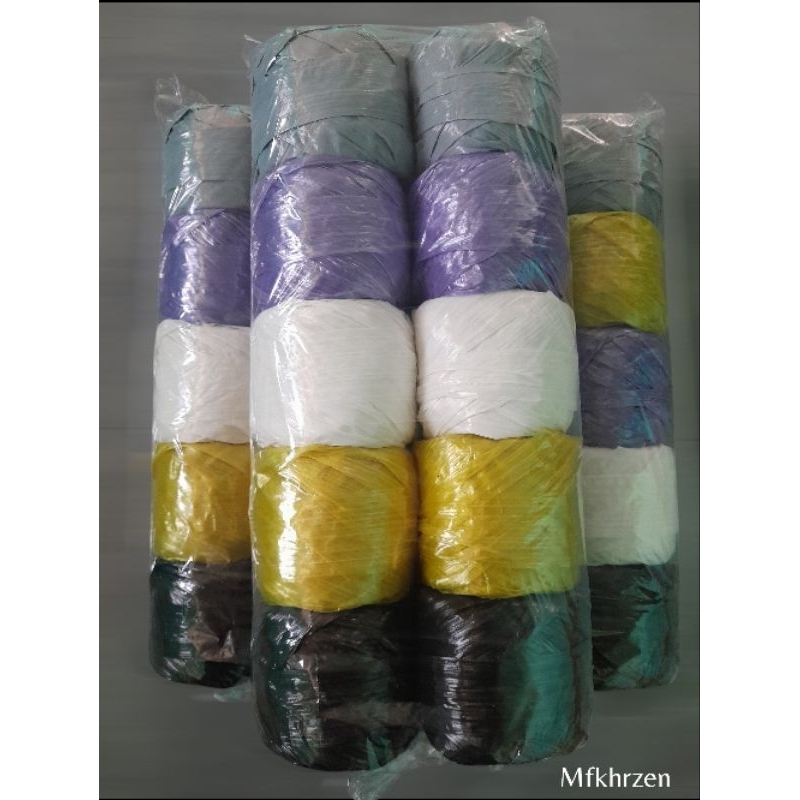 Jual Tali rafia super warna, eceran 1000 3 pack isi 30 gulung | Shopee ...