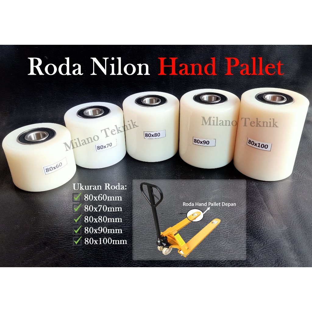 Jual Roda Nilon/Nylon Hand Pallet Depan Taiwan 80x60/80x70/80x80/80x90 ...