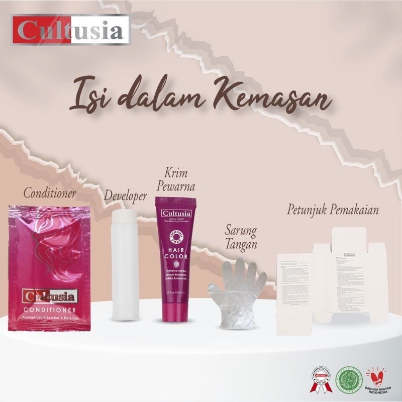 Jual CULTUSIA Semir Rambut 30 ml | Hait Color Cream + Developer ...
