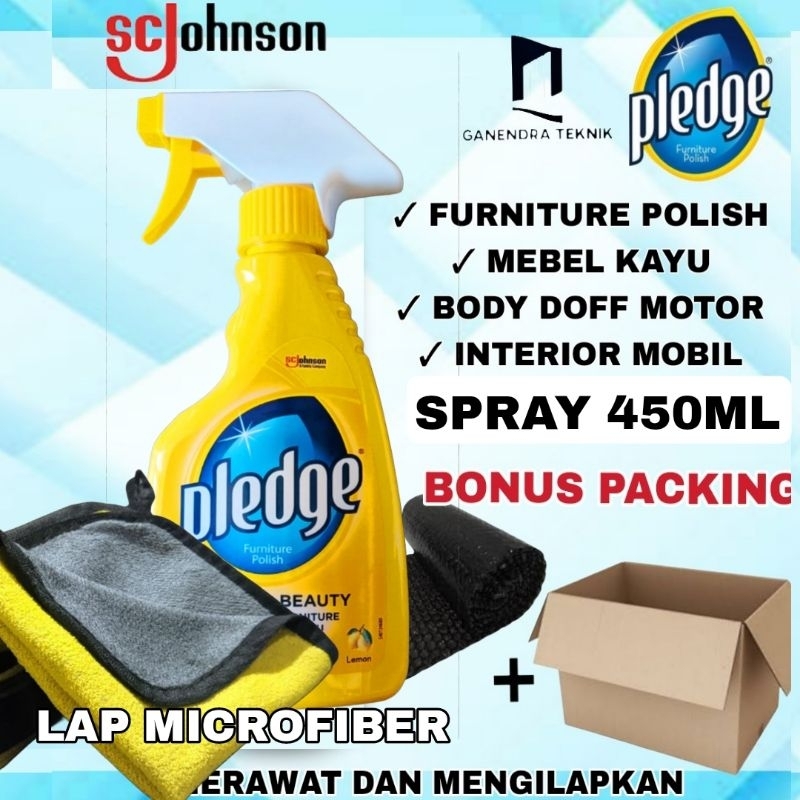 Jual Pledge Aerosol Spray 450ML Extra Kain Lap Microfiber Mikrofiber ...